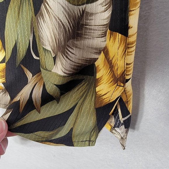 Jos A Bank 100% Silk Hawaiian Shirt XL Floral Tropical Short Sleeve Casual Vacy - Picture 7 of 11